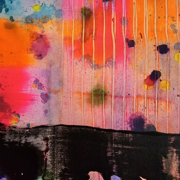 HANDCRAFTED Abstract Painting HANDPAINTED Wall Art Decor HANDMADE Artwork 22x28 - Picture 7 of 17